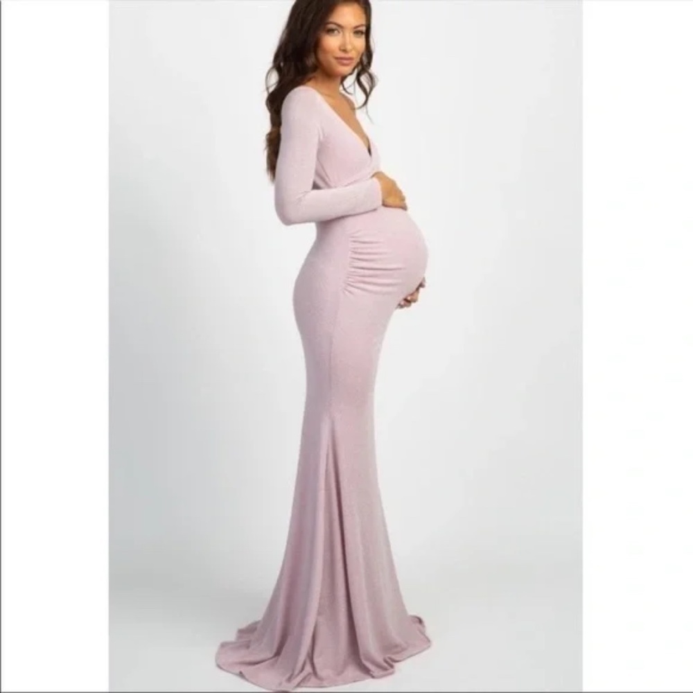 Pinkblush metallic mermaid maxi dress nwot
